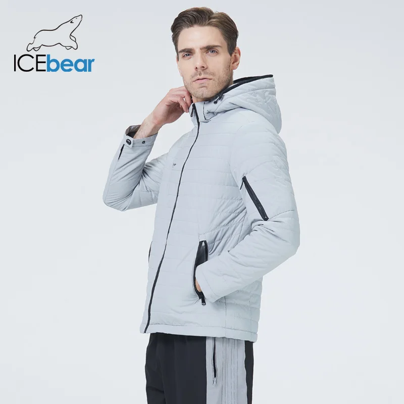 ICEbear 2021 new male short cotton jacket autumn fashion men\'s high quality coat with hood brand apparel MWC21662D