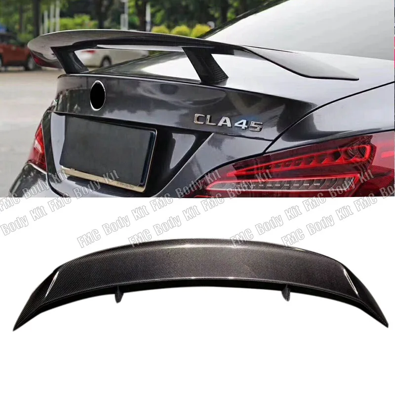 

For Mercedes Benz AMG GT Style Carbon Fiber Car Rear Trunk Spoiler Rear Wing Tail Wing Parts Cover U Style Upgrade Body kit