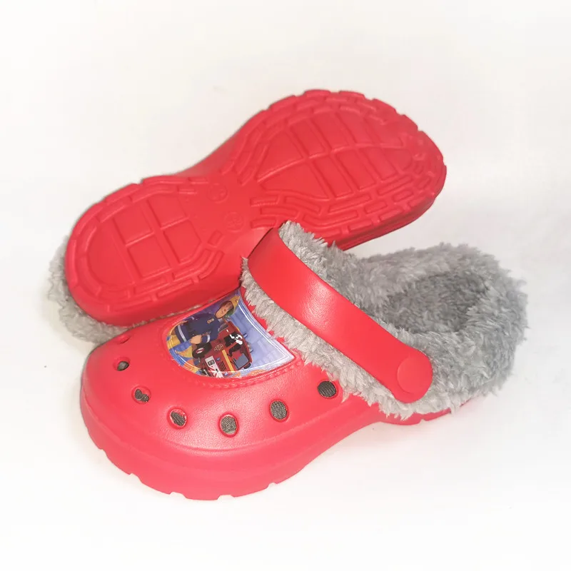 Ltolo Children Kids Boys Mules Warm Clogs Winter Shoes Cartoon Sandals Garden Slippers Cave Hole Baby Shoes For Boy EUR24-35