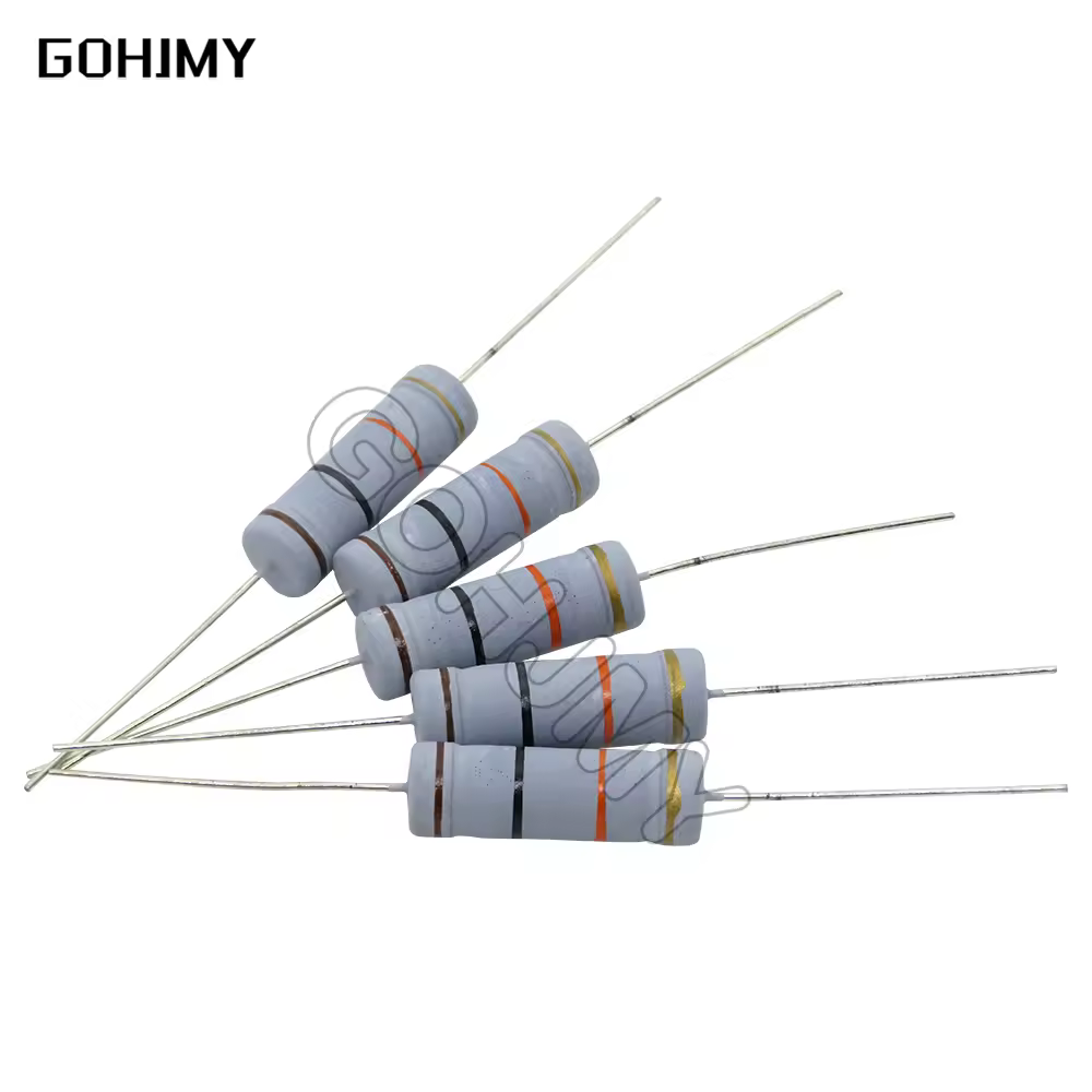 10PCS резистор углеродной плёнки 5% 5W 1R ~ 1M 2.2R 10R 22R 47R 51R 100R 150R 470R 1K 4.7K 10K 47K 10 47 51 100 150 Ом 5W сопротивление