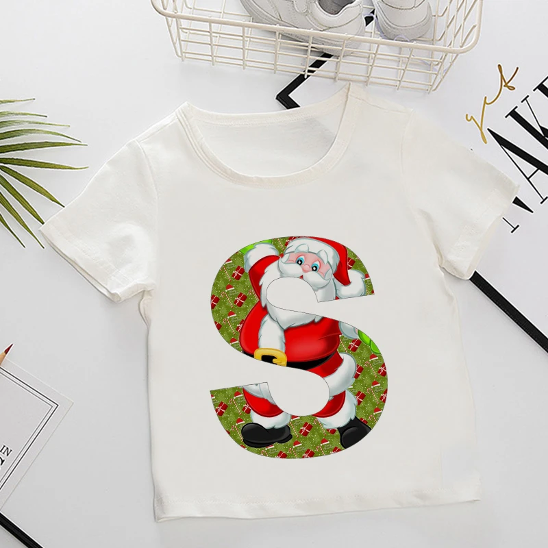 Unisex Baby Summer T Shirt Cartoon Christmas Tree Tops Tees Kids Children New Year's Gift Clothing Cotton T-shirt For Girls Boys