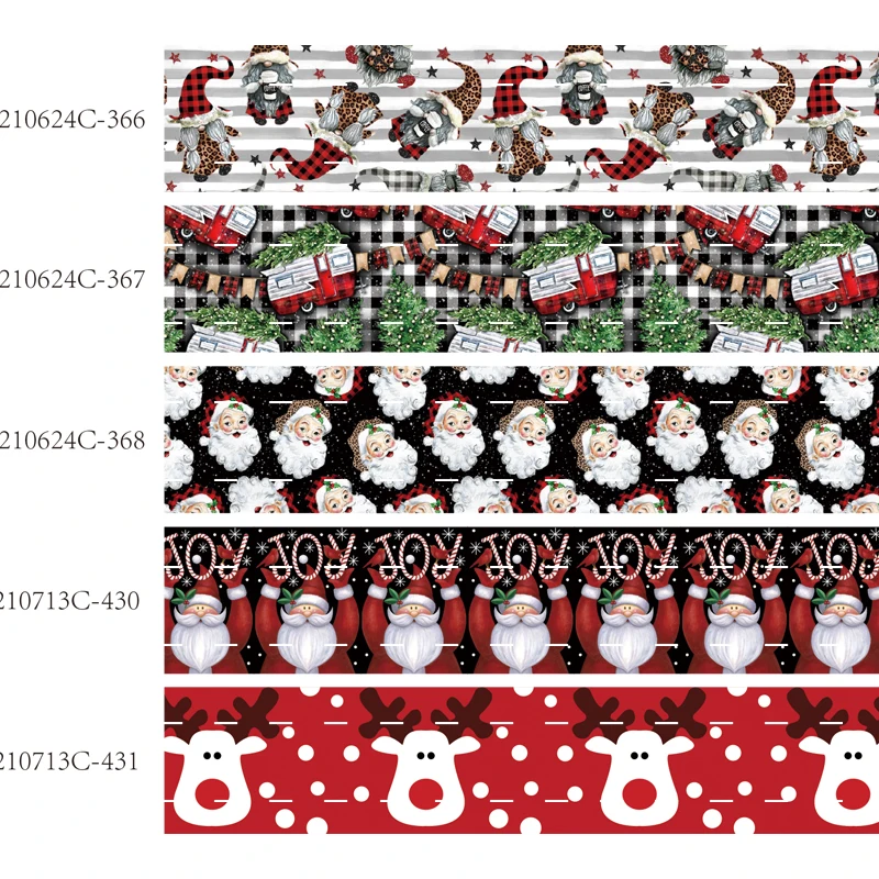 

grosgrain ribbon printed cartoon Christmas Decoration santa and deer decoration 16-75mm 50yards