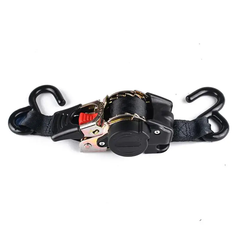 Universal Tools New Tie Down Belts With Automatic Rollup Auto Retractable Easy To Carry Ratchet Tie Down Starp S-hooks