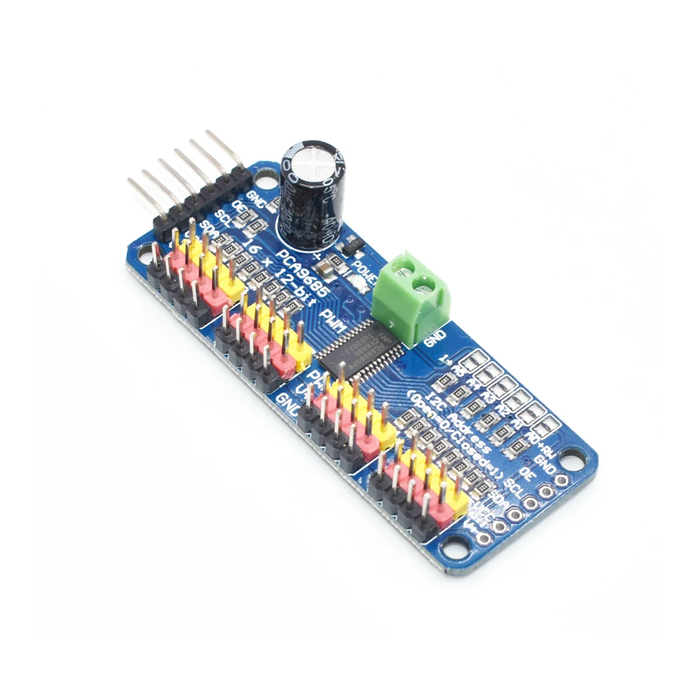 PCA9685 16-Channel 12-bit PWM/Servo Driver - I2C interface for Arduino Raspberry Pi DIY Servo Shield Module