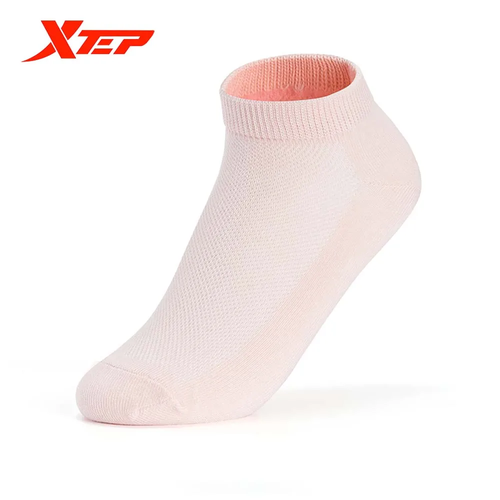 Xtep 5 Pairs/Pack Breathable Short Sports Socks Thin Women Casual Comfortable Boat Socks Running Socks 878138540040