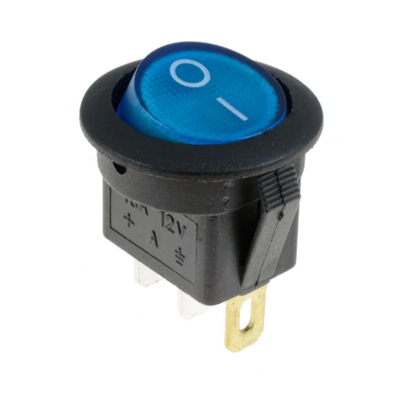 1PCS 12V/220V LED illuminuted rocker switch 20Apush button switch Car button light switch ON/OFF Round Rocker Switch Dash Boat