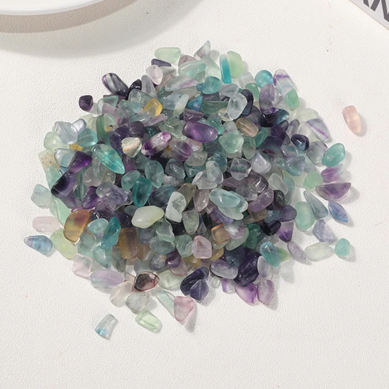 

100g Polished Purple Blue Fluorite Natural Stones Colorful Gravel Rock Chips for Aquarium Home Decoration Accessories