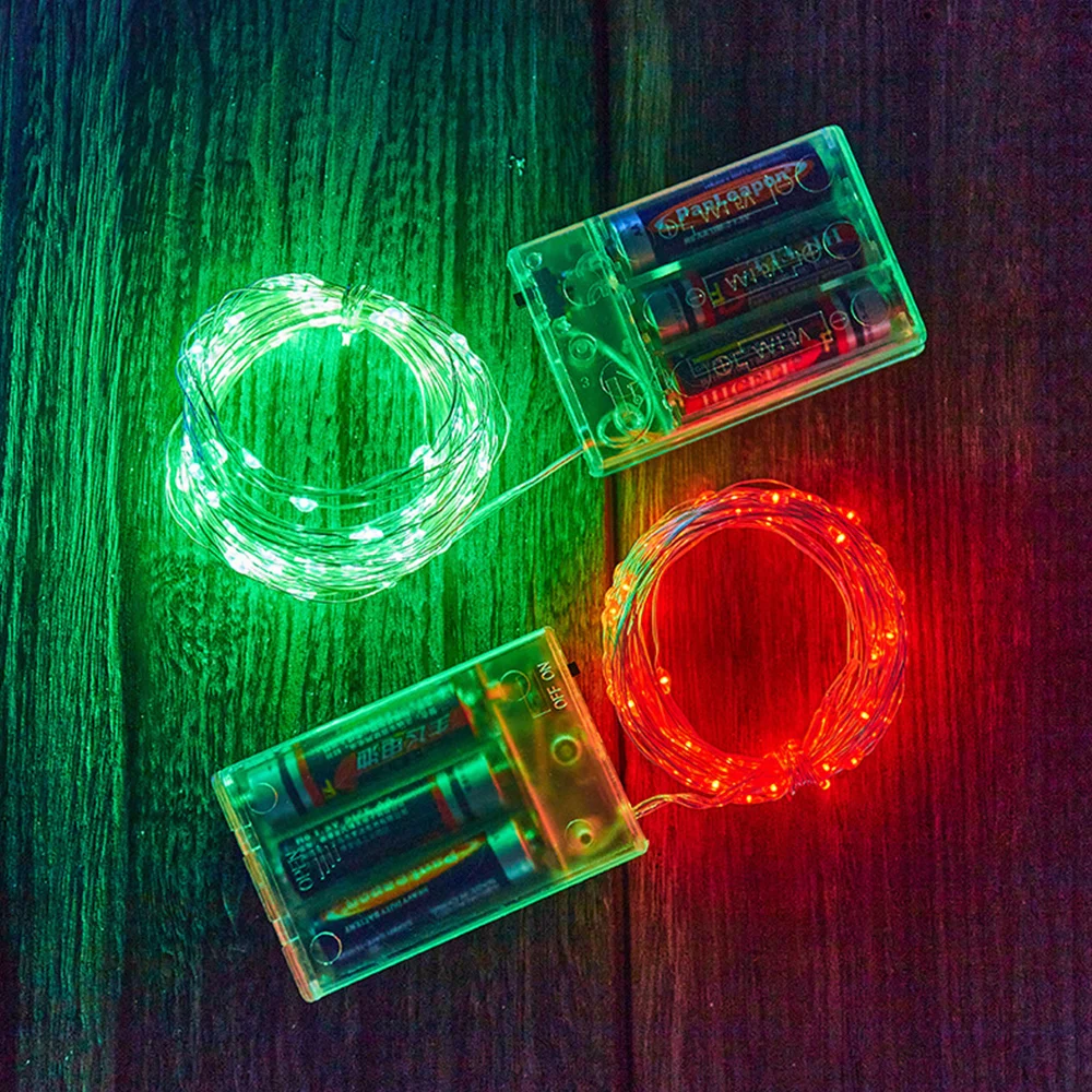 LED Copper Wire Light Battery Box Colorful Lantern Flashing String Light Starry Christmas Gift Box Decoration Lights