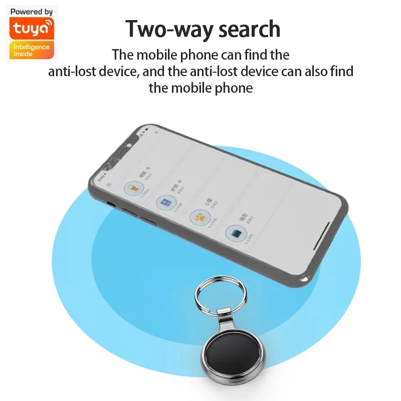 Tuya/Smart Life APP Smart Tags Key Anti-lost Device Pet Anti-lost Location Tracker Smart Bluetooth-compatible Tracker