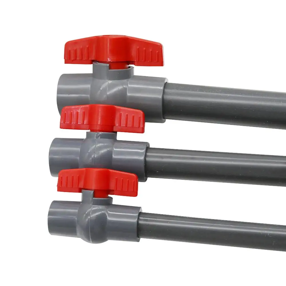 Grey PVC Plastic Slip End Ball Valve 20/25/32/40mm Inner Diameter 2Way Water flow controller Valve Switch Garden Irrigation Tool