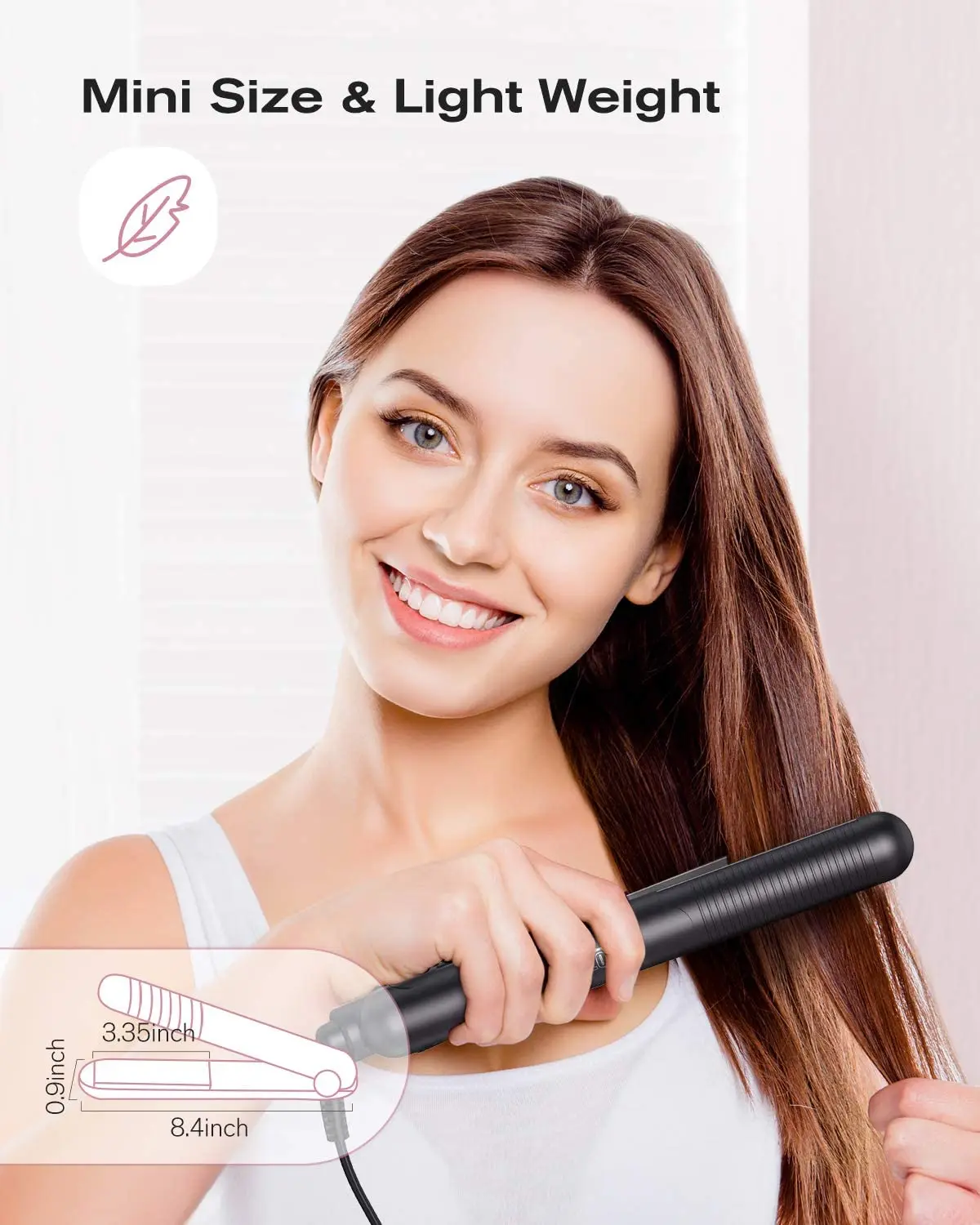 KIPOZI KP-125 Professional Hair Straightener Flat Iron Travel Ceramic 2 In 1 Hair Curler Dual Voltage Fast Heating Light Weight