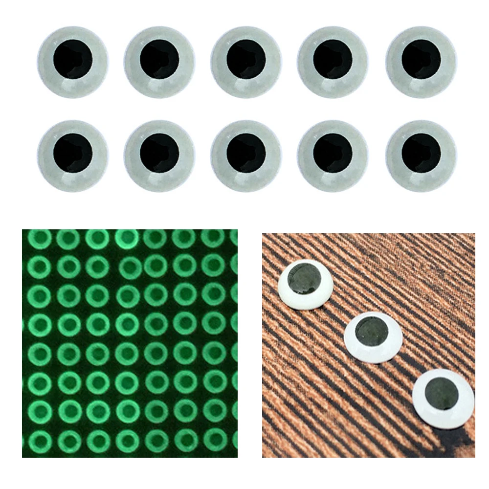 300 قطعة بولي كلوريد الفينيل ثلاثية الأبعاد المجسم مضيئة الصيد عيون جذابة لتقوم بها بنفسك يطير ربط الصيد توهج الطعم عيون الرقص الصيد إغراء ملحق 3/4/5/6 مللي متر