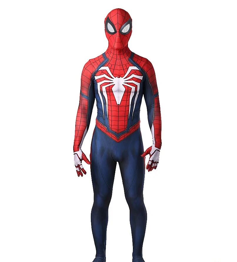 PS4 Insomniac Spiderman Cosplay Superhero 3D Printed Spandex Bodysuit Spiderman Advanced Zentai Suits Halloween Costume Adult