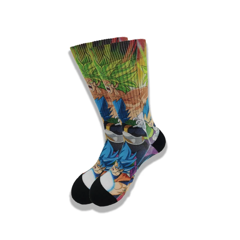 Chaussettes en coton pour hommes et femmes, personnage de dessin animé et Avatar, nouveauté Happy, impression et teinture, bas de serviette en Tube