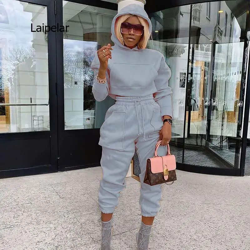 

Autumn Winter New Hoodies Suit Womens Fashion Tracksuits Loose Jogging Pants Set Casual Hooded Sweatshirt+trouser Two Piece