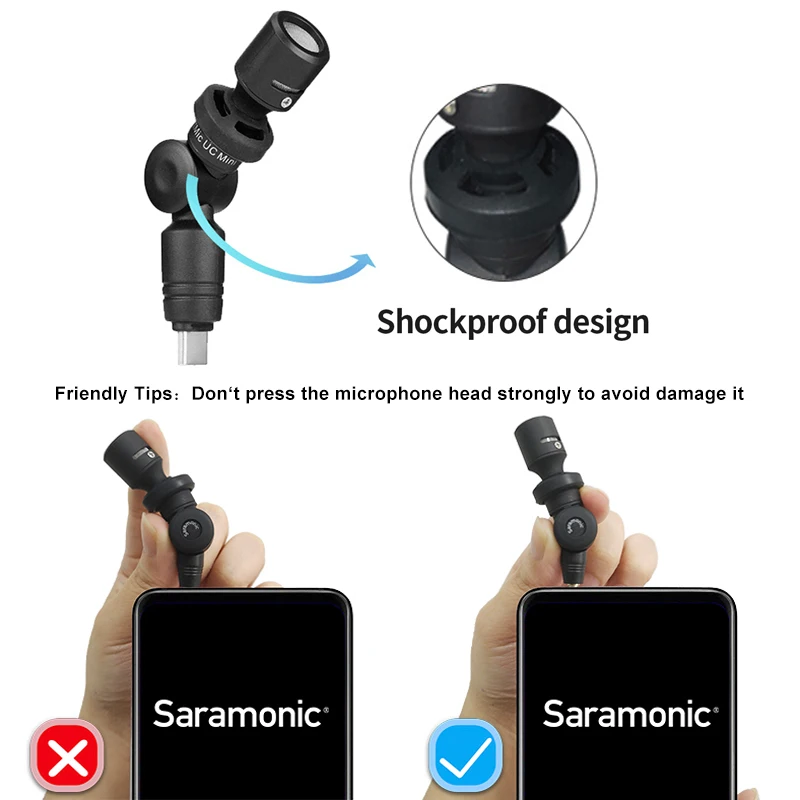 Saramonic Di UC Mini microfono Smart mic con interfaccia Lightning Type C per iPhone Smartphone Android registrazione vocale Vlog Mic