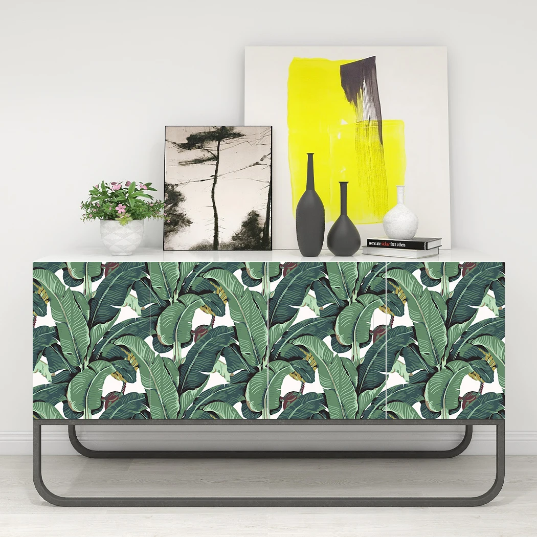 Tropical Palm Leaf Peel and Stick Wallpaper Green Banana Leaves Self Adhesive Wall Paper Removable Contact Paper for Living Room - Image 2