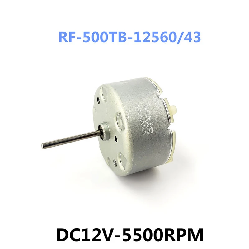 Mabuchi  RF-500TB-12560 Electric Motor DC 12V 5500RPM  20mm Long Shaft Spindle Mini Round 32mm Motor