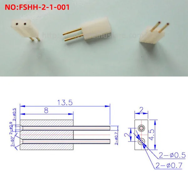 FSHH-2-2 2pin เลเซอร์ไดโอดทดสอบซ็อกเก็ต LD การตรวจจับแสงอุณหภูมิซ็อกเก็ตทดสอบ