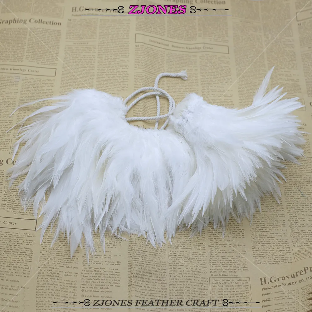 White Coque Feather Rooster Feather Saddle Hackle Feather Strung 6-8\