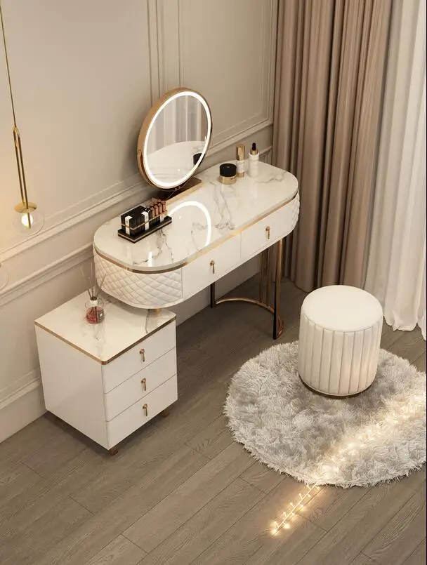 Nordic dressing table, storage cabinet, one bedroom, small family, net red style, modern simple and luxurious dressing table