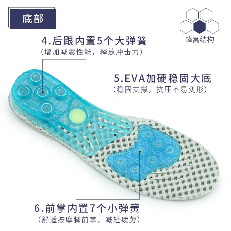 EVA Spring silicone orthopedic shoes sole sport Insoles arch support inserts Plantar Fasciitis sneaker Built-in spring insole