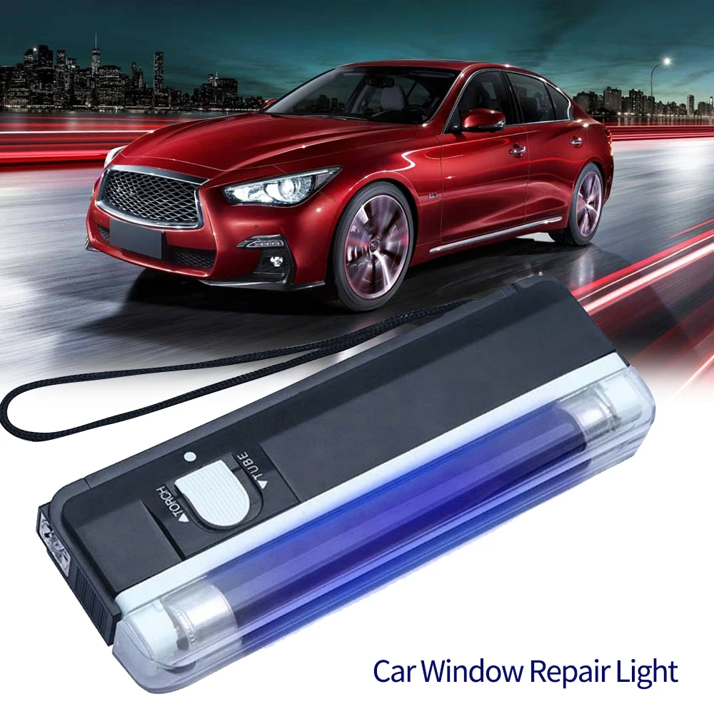 Auto Glass UV Cure Light Car Window Resin UV Lamp Automotive Glass Repair Tools Lighting Windshield Ultraviolet Detector