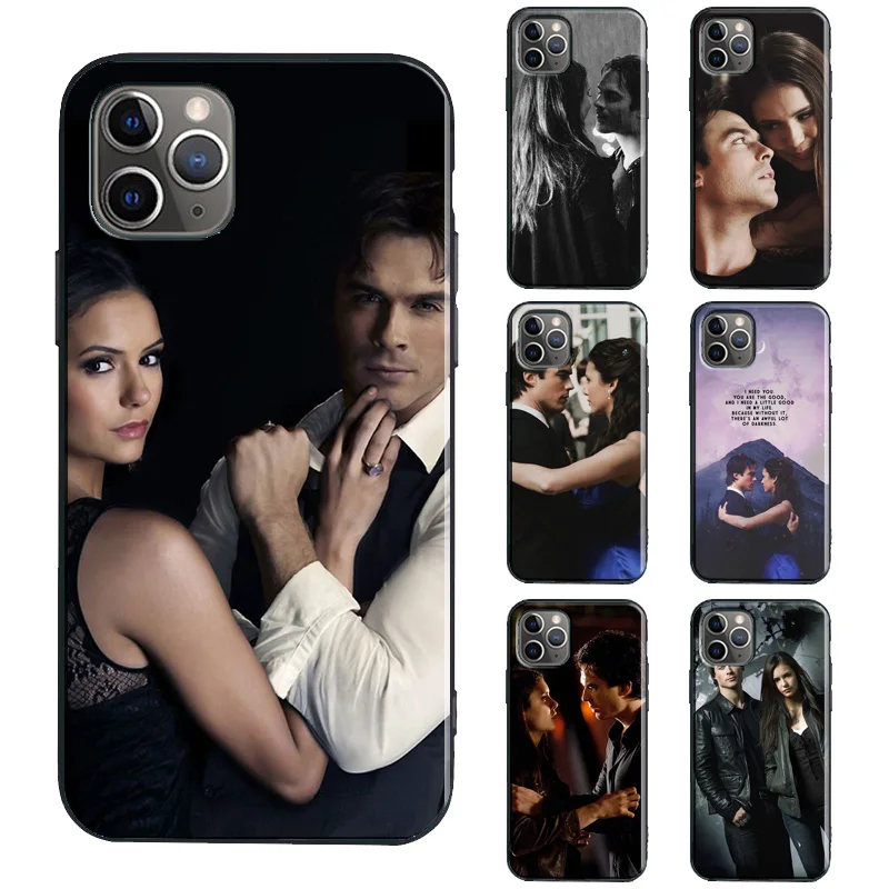 Damon Elena The Vampire Diaries TPU Case For iPhone 12 13 Pro Max mini X XR XS Max 6S 7 8 Plus SE 2020 11 14 Pro Max Cover