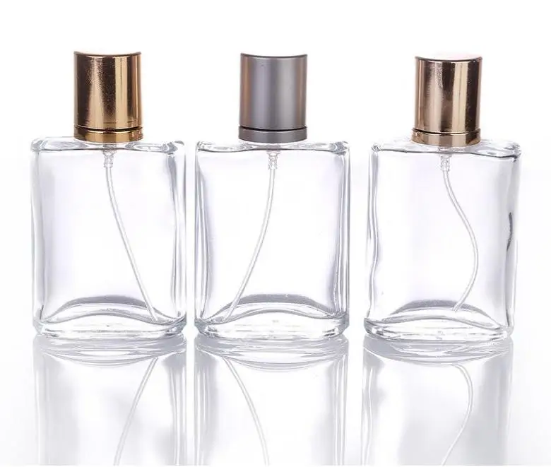 30ml Square Shape Empty Refillable Perfume Spray Bottle Glass Atomizer Bottles 30ml With Gold Gray Nozzle Wholesale