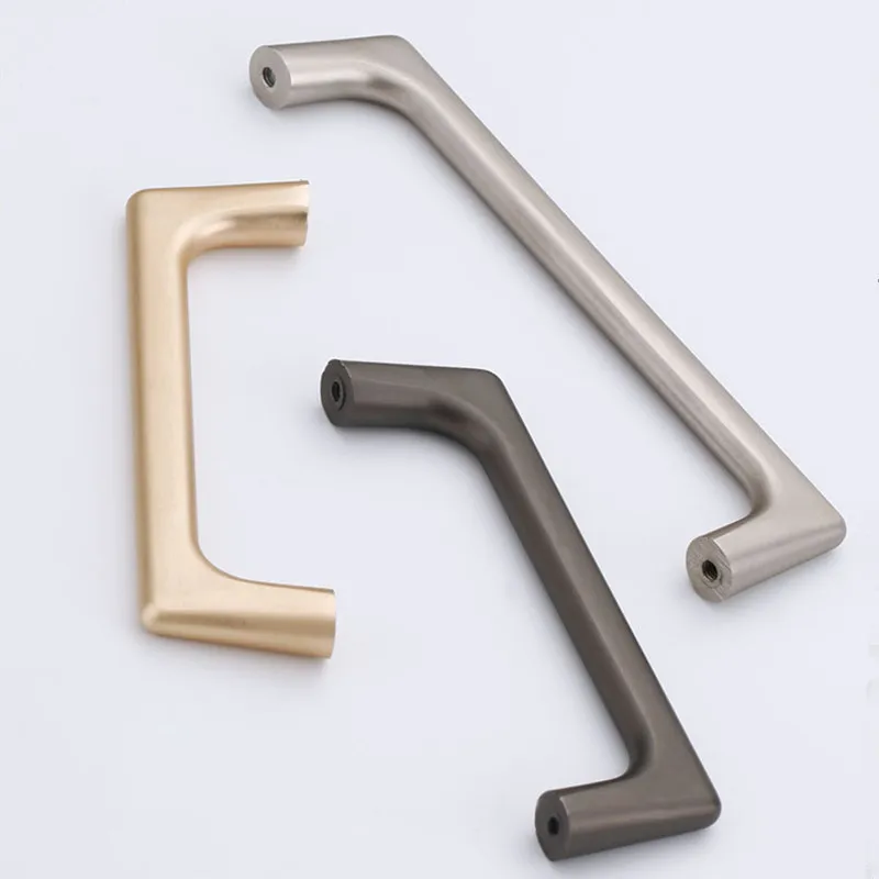 Zinc Alloy Gold Furniture Handle Solid Cabinet Pulls Drawer Knobs Kitchen Door Cupboard Handle Pulls Modern Furniture Hardware