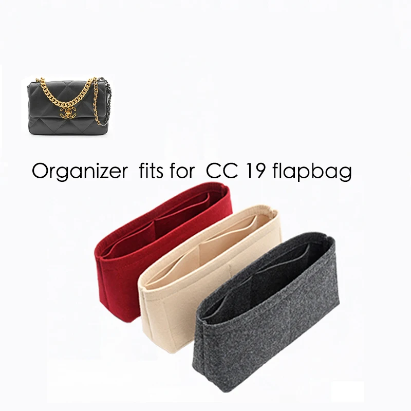 

Organizer Makeup Handbag for Classic Handbag 19 Flapbag Felt Cloth Insert Bag Organizer Travel Inner Portable Cosmetic Bags