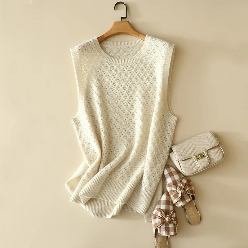 masigoch autumn winter thick trendy warm jacquard 100% cashmere sweater vest