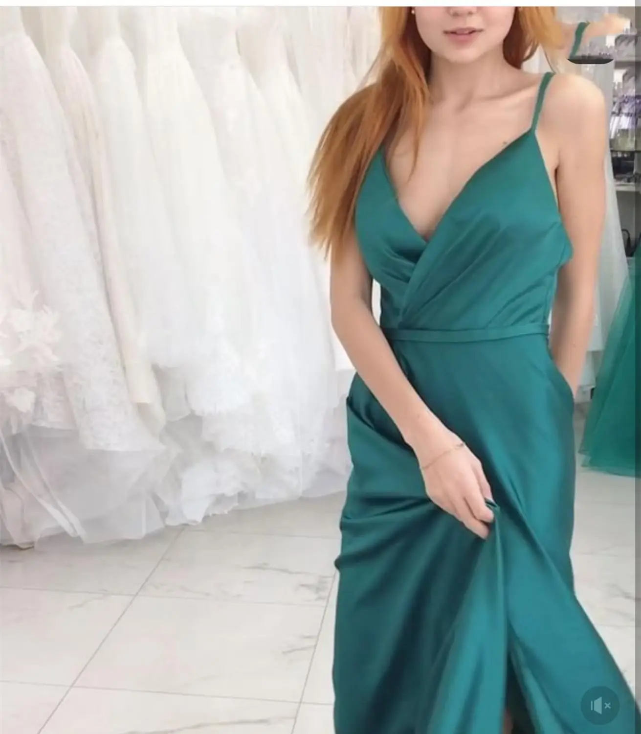 Elegante Avondjurk 2020 Green Satin Side Slit Spaghetti Strap Sleeveless Sweetheart Vrouwen Party Formele Floor Kerst Goedkope