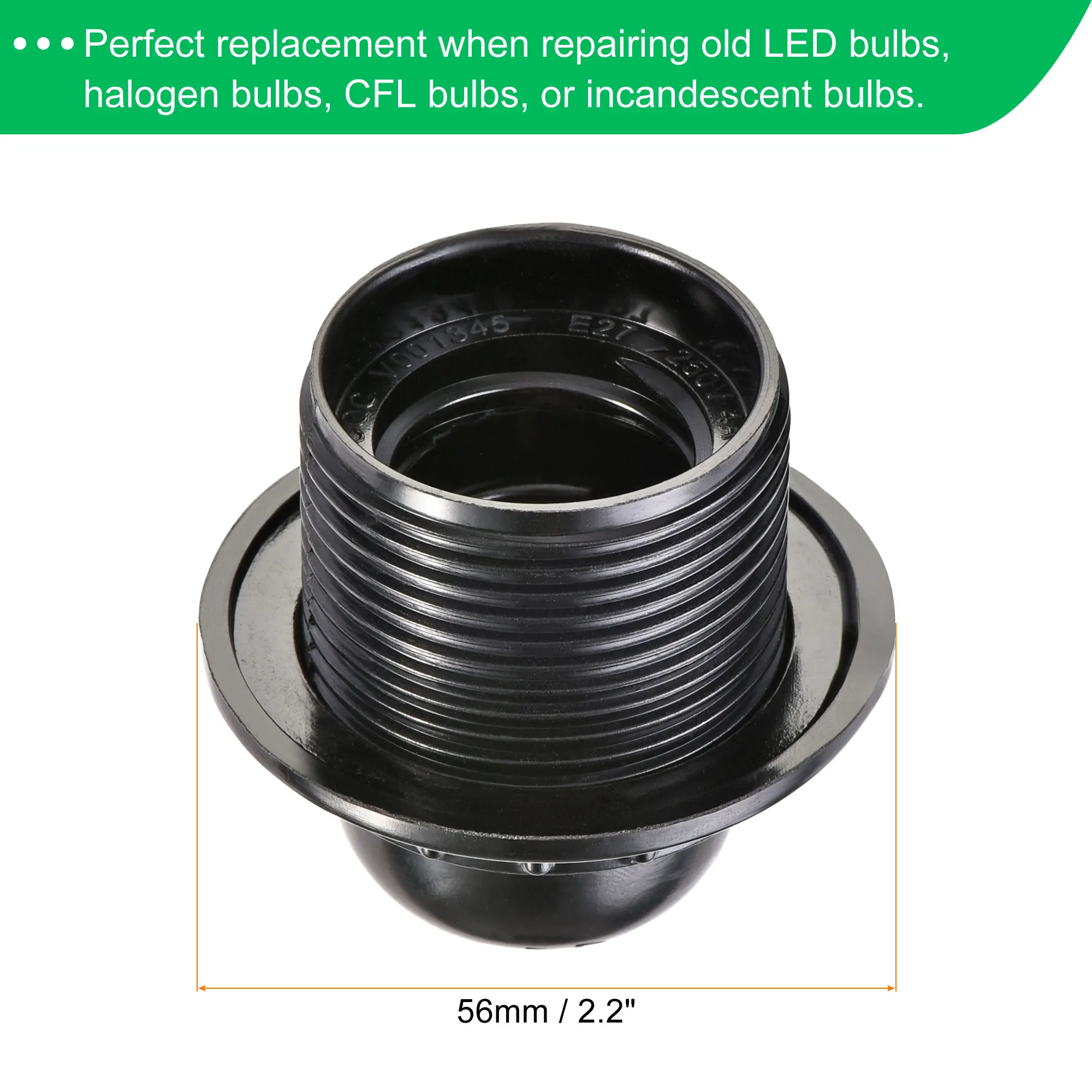Uxcell 전구 홀더, 나사 회전 루프, 나사 베이스 램프 소켓, E26, E27, 250V, 4A, 5 개