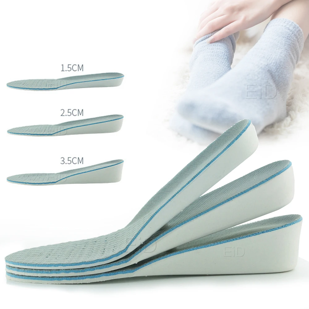 EiD Height increase insoles for men/women 1/2/3.5 cm up invisiable arch support orthopedic Elevator insoles shock absorption Pad