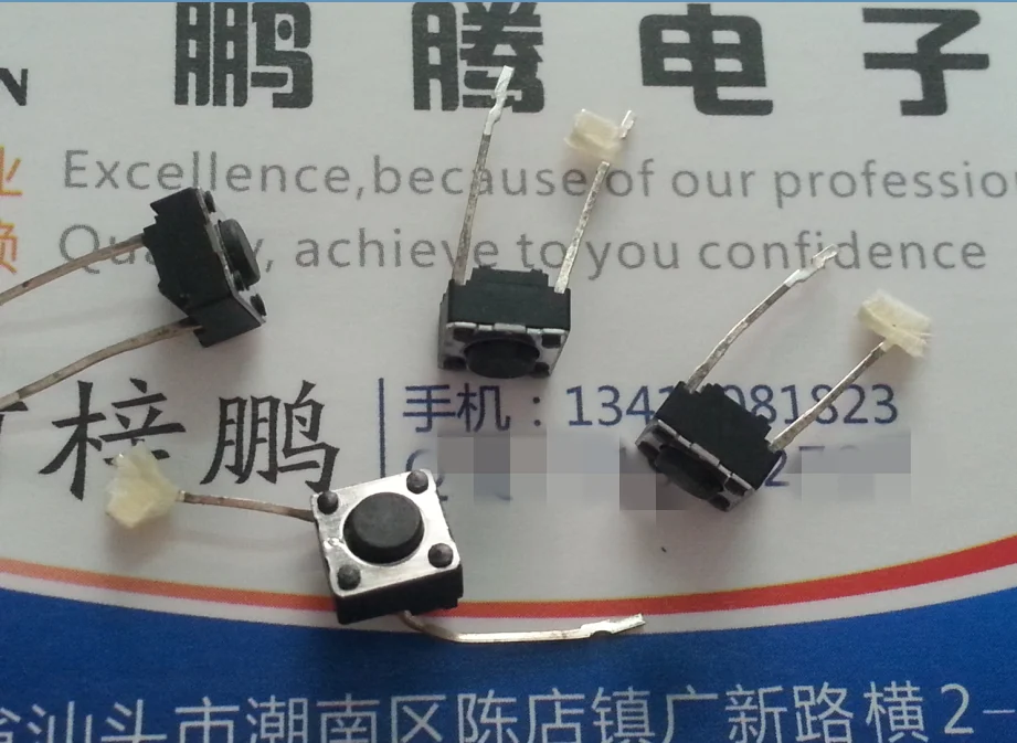 20PCS/lot Original SOR-114HS imported mitsumi in-line 2-pin tact switch 6*6*4.3 square button long life