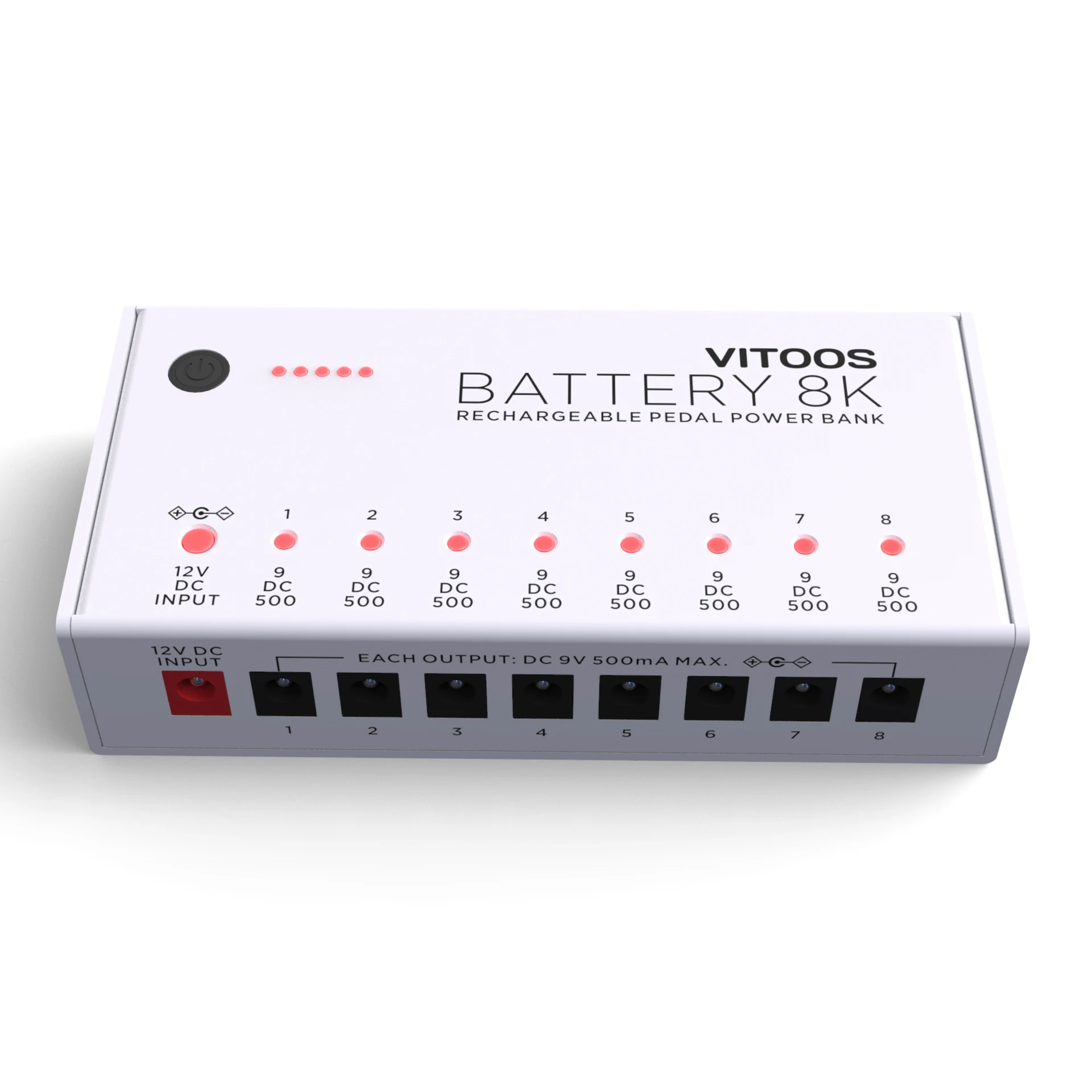 VITOOS Lithium Battery Effect Pedal Power Supply, totalmente isolado filtro, redução de ruído, alta potência, BATTERY8K, BT8K