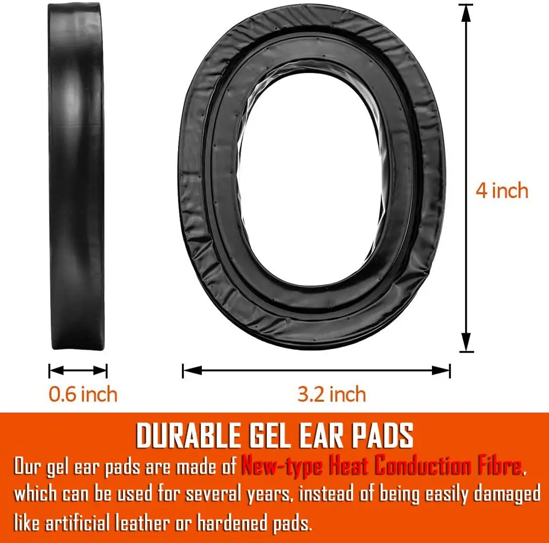 ZOHAN-Paire de coussinets d\'oreille en gel de pton, pour cache-oreilles Peltor 3M, kit de remplacement pour la protection des défenseurs des oreilles