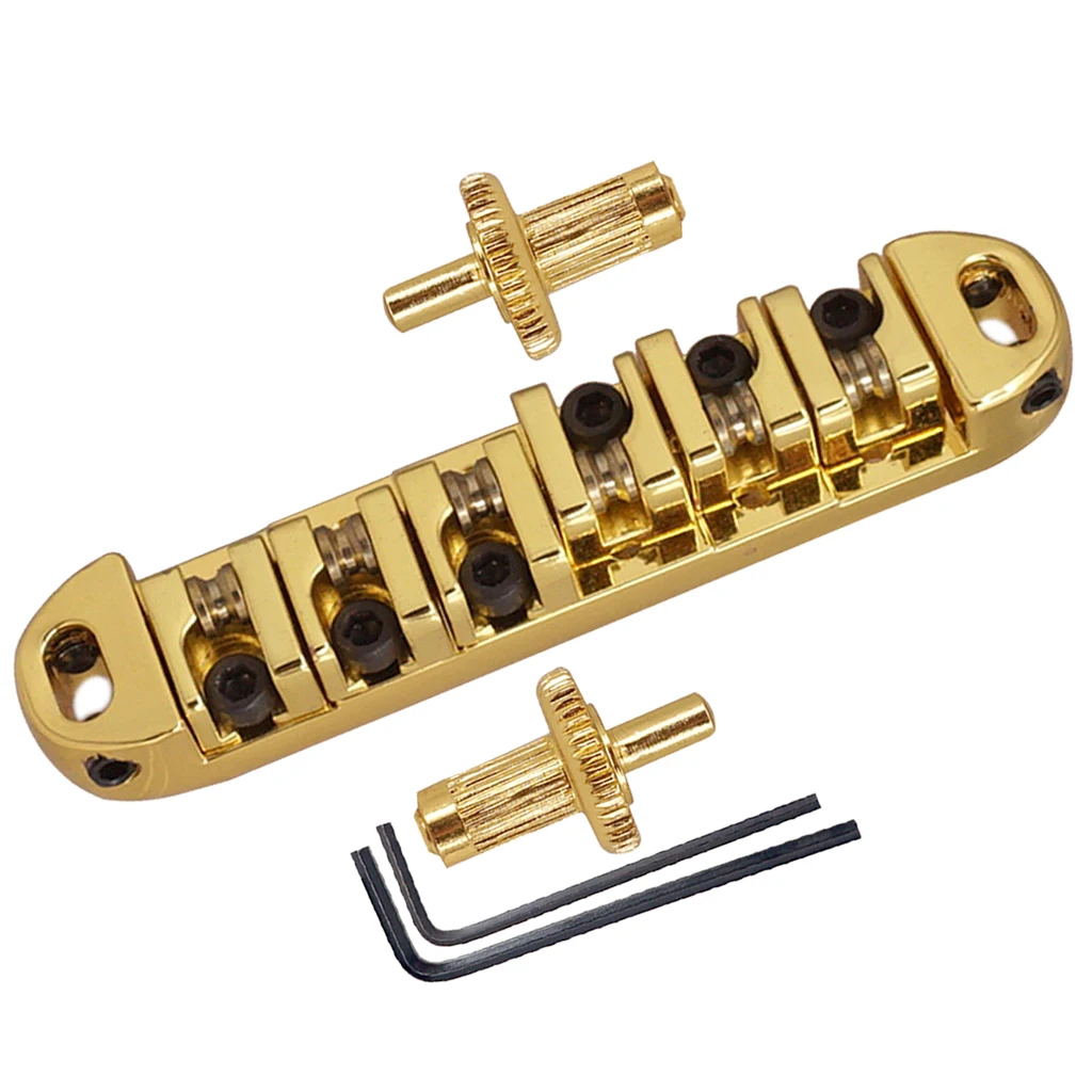 6 String Roller Saddle Electric Guitar Bridge with Wrench Guitar Replacement Parts