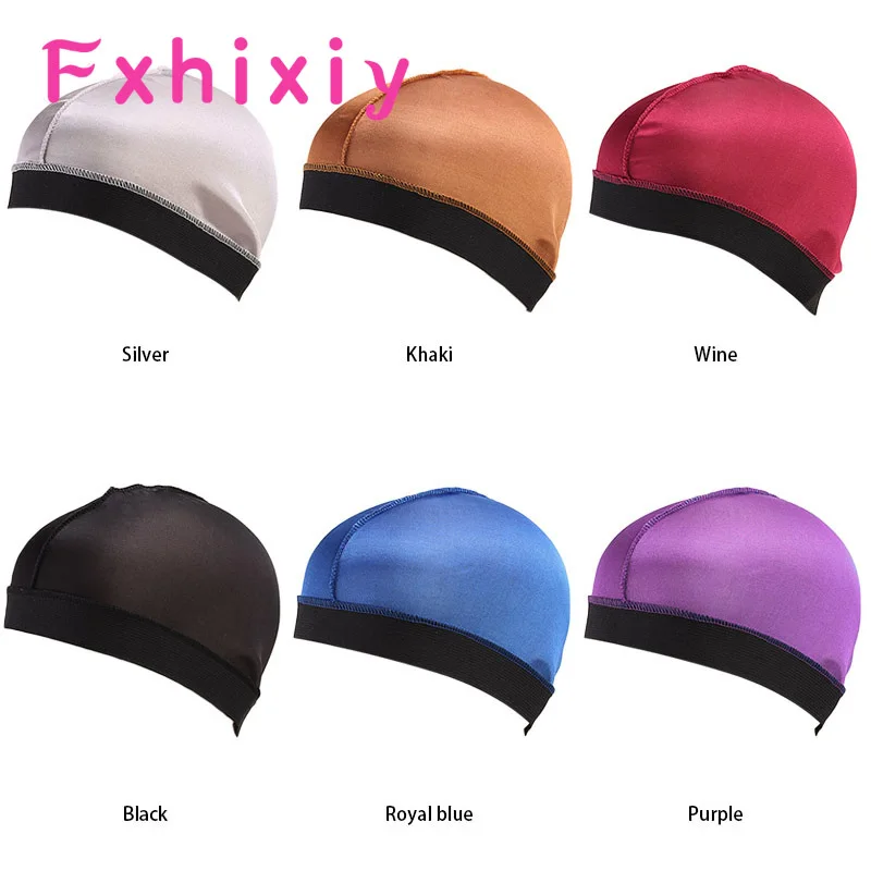 Unisex Summer Satin Breathable Turban Hat Men Hip Hop Durags Bandanas Turban Hat Biker Headwear Wholesale