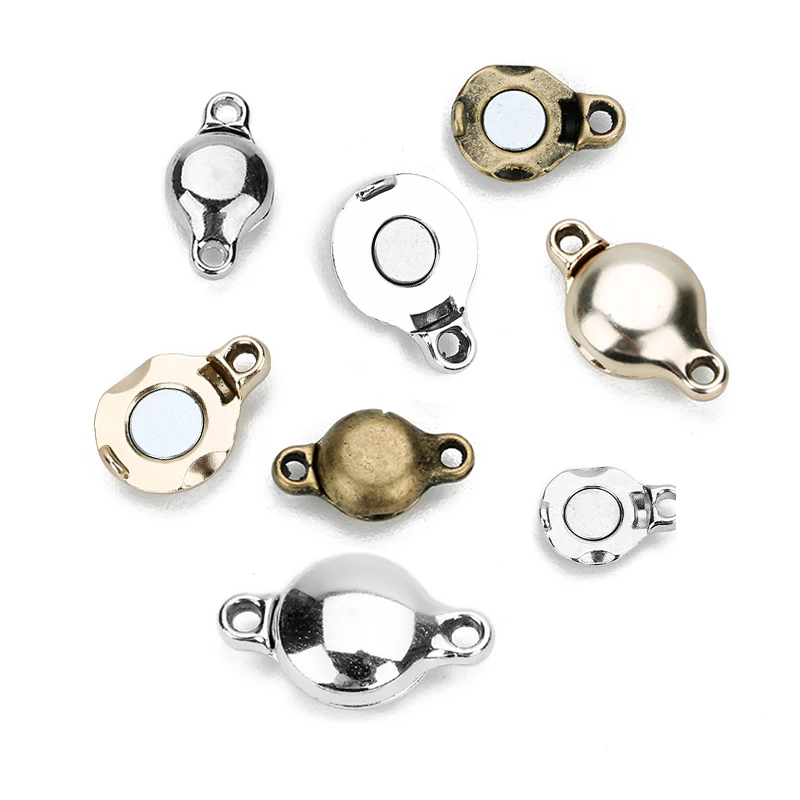 SAUVOO 5pcs/lot 8x14mm 12x20mm Strong Magnetic Clasps For Bracelet Buckle Connectors End Caps For DIY Jewelry Making