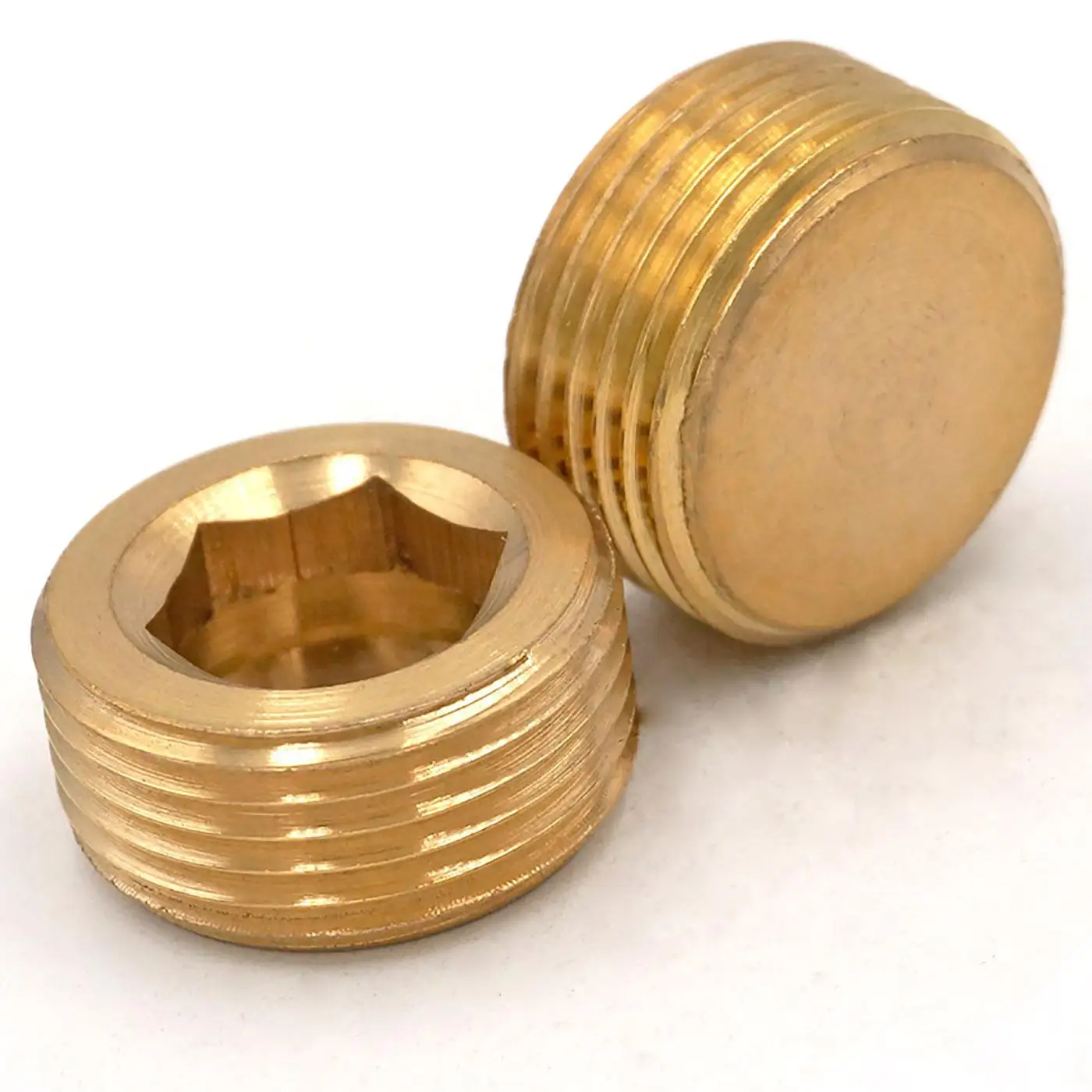 

LOT2 3/4" BSP Male Brass Pipe Countersunk Plug Internal Hex Head Socket Allen Head Pipe Fittings