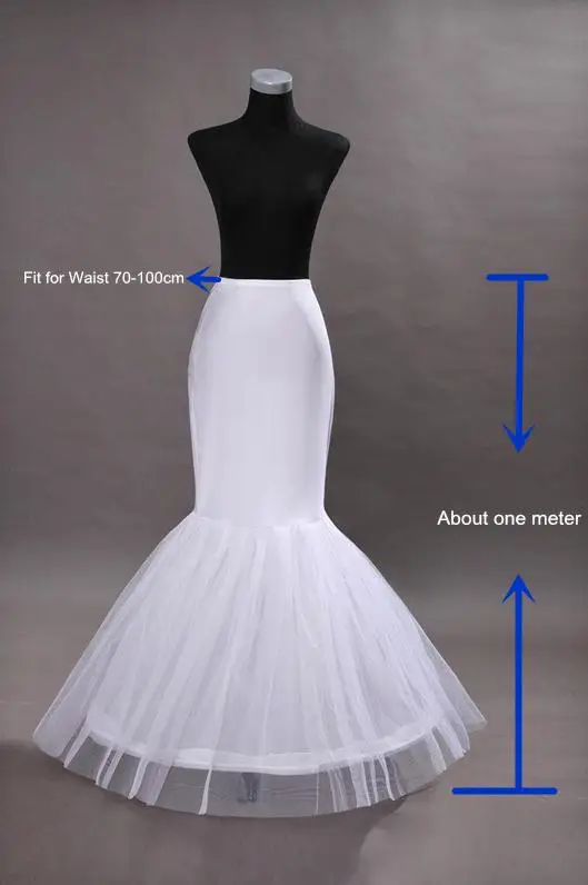 Heißer Günstige Mermaid Petticoats für hochzeit kleid tüll röcke lange weiß röcke Petticoat Bräute Petticoat Unterrock Crinolina