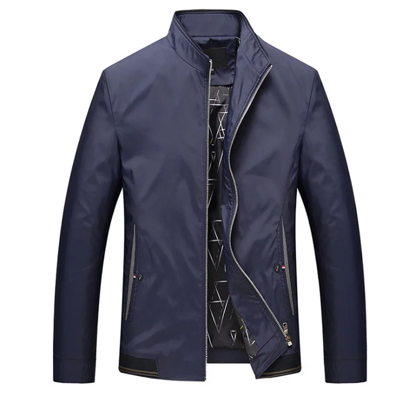 

New Spring Thin Jacket Men Stand Collar Casual Solid Color Coat Fashion Slim Fit Men Jackets and Coats Brand Clothing