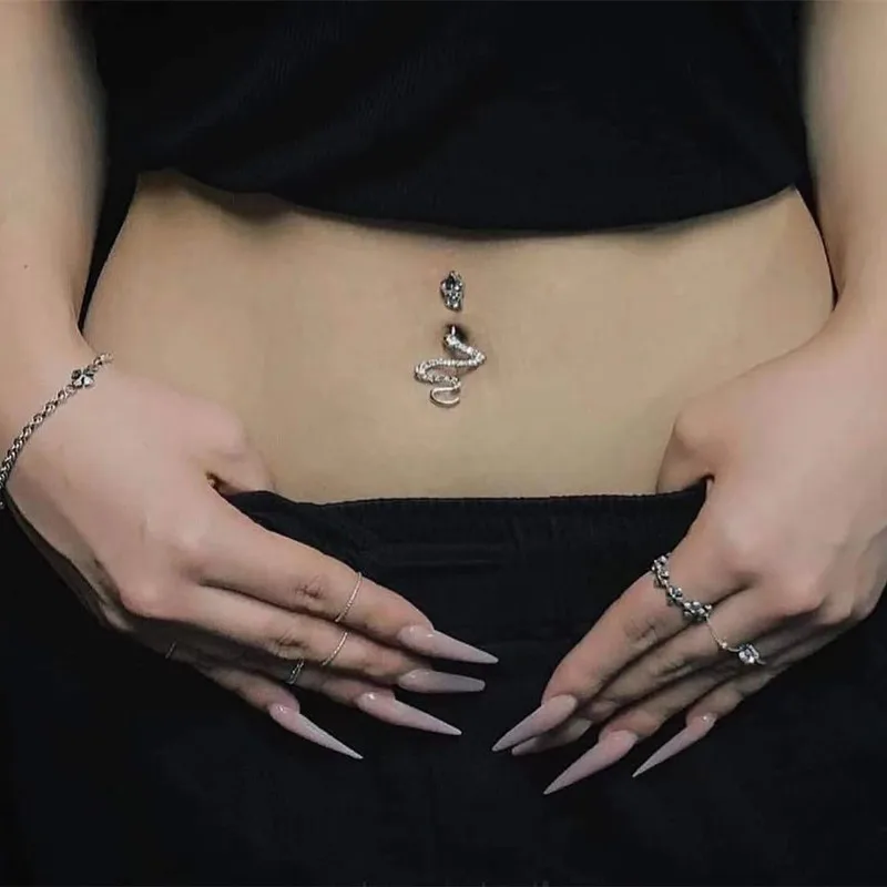 1Pc Surgical Steel Lizard Navel Piercing Belly Piercing Ombligo Belly Button Rings Nombril Navel Rings Earrings Body Jewelry