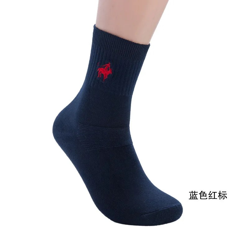 PIER POLO socks 1 Pairs/lot  Autumn winter men\'s cotton socks double needle embroidery Meias Harajuku Happy Men\'s Business Socks