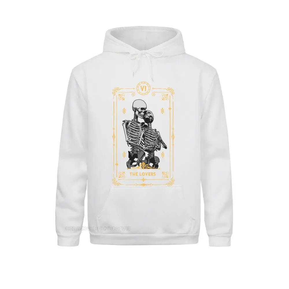 Hoodie Pria The Lovers Vi Kartu Tarot Kaus Katun Antik Kebugaran Penyihir Tengkorak Sihir Pullover Hoodie Streetwear Camisas