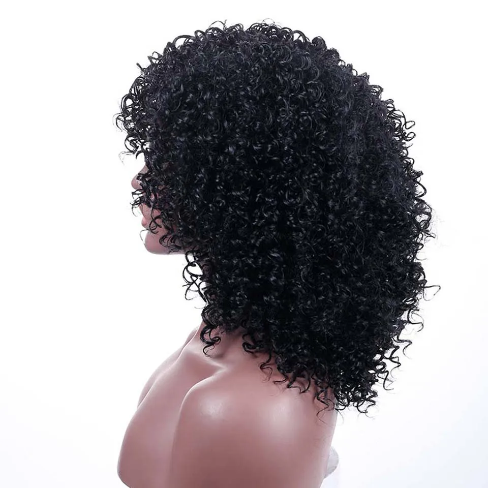 Perucas encaracoladas afro curtos do mumupi para o cabelo preto natural africano americano macio do cabelo resistente ao calor das perucas