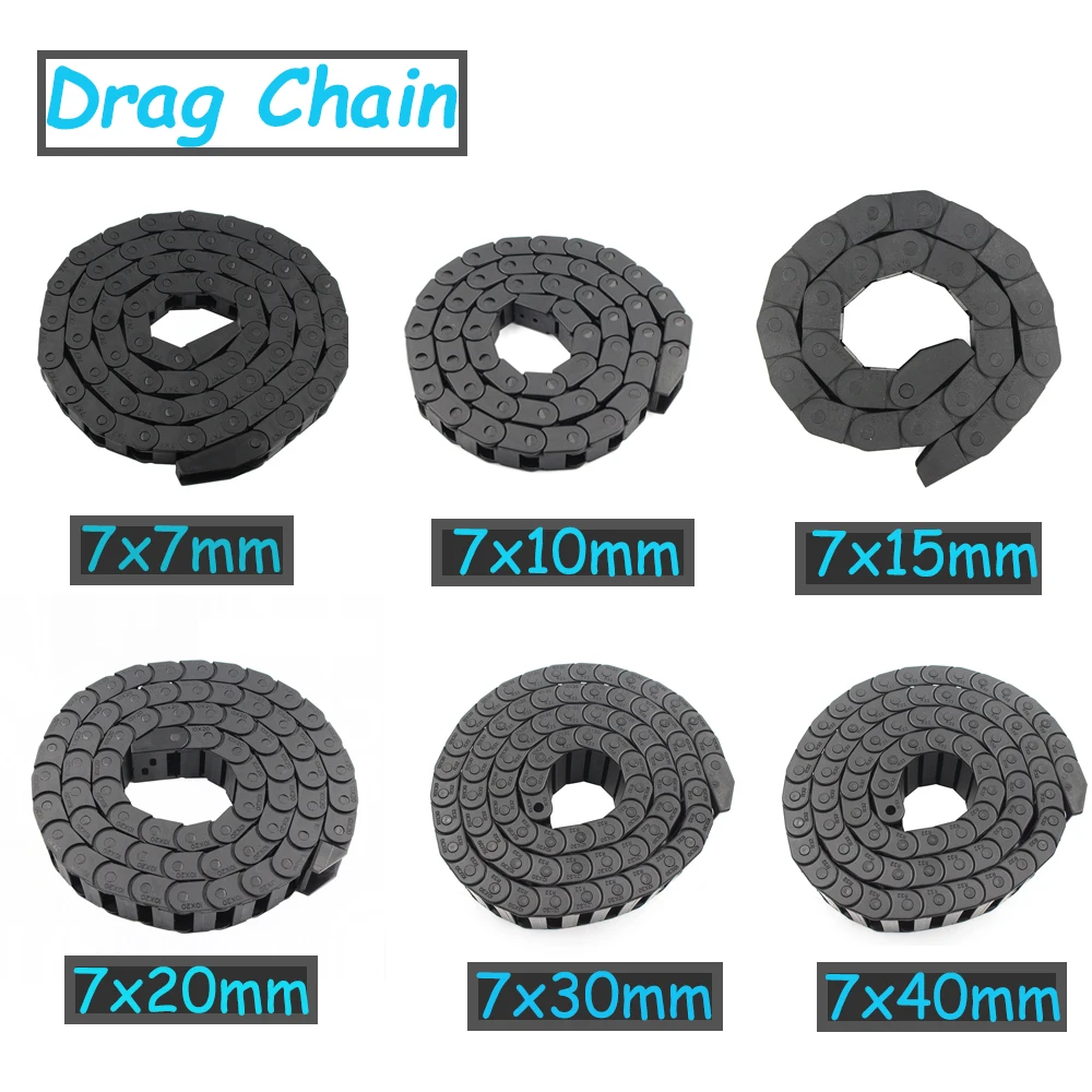 1 Meter Cable Drag Chain Wire Carrier with End Connectors Transmission Drag Chain For CNC Router Machine Tools 3D Printer Parts