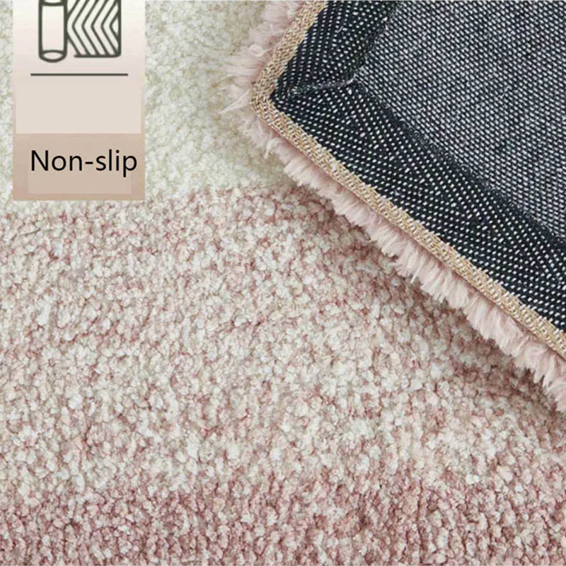 Gradient Pink Color Nordic Carpet Living Room Bedroom Simple Rug Study Thick Plush Soft Carpet Kids Room Play Mat Home Decor